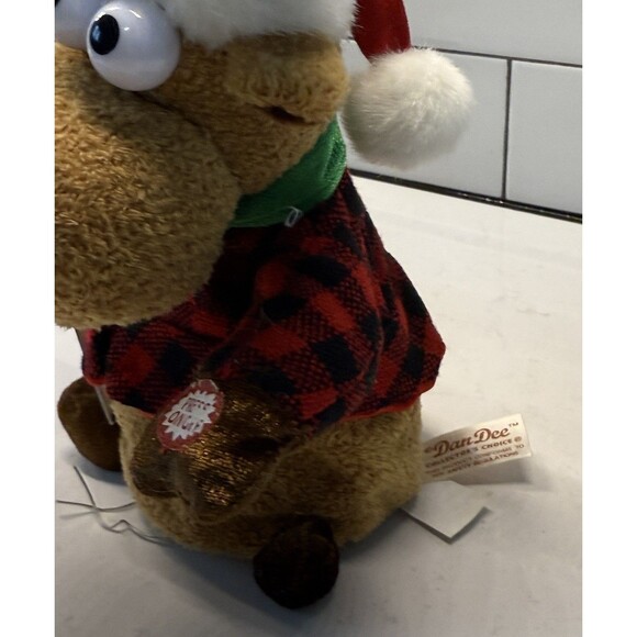 Vtg Dan Dee Reindeer Moose Plush Plays Jingle Bell Rock Melody Toy Sings Dances - Picture 7 of 16